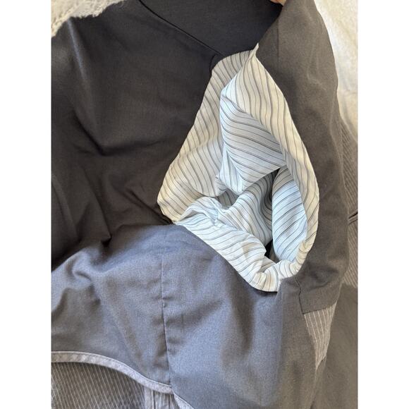 John Varvatos Seersucker Jacket Blazer 38 JVS1050B Cotton Zipper Pocket Office - Picture 13 of 16